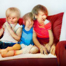 generated: three children on a couch #4